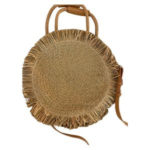Round Woven Basket Beach Bag